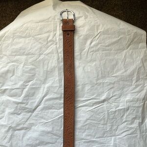 Justin Boots Brown Embossed Leather Belt